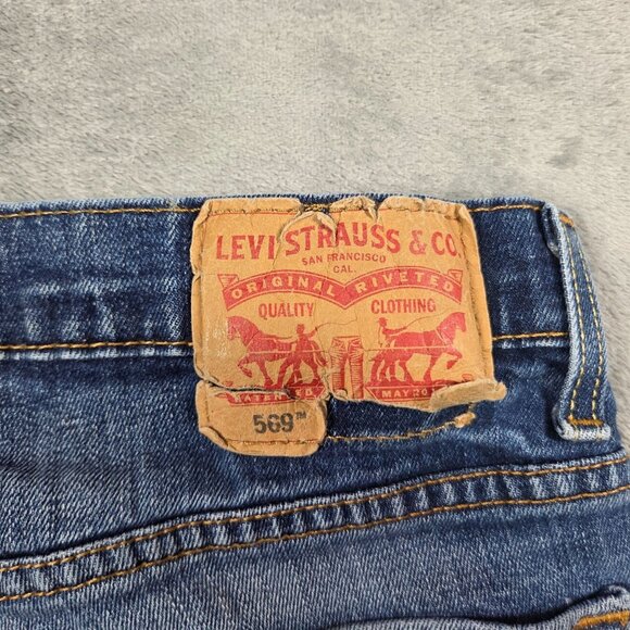 Levis 569 Jeans Mens 31X30 Blue Loose Straight Medium Wash Denim Preppy Workwear - Picture 3 of 12